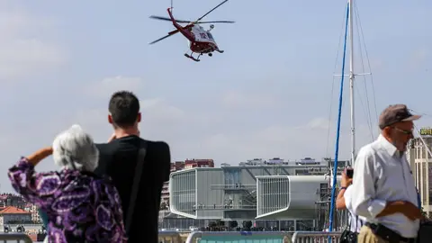 DAVID S. BUSTAMANTE 13/09/2019 SANTANDER/ CANTABRIA Simulacro de rescate con el helicoptero del 112 del Gobierno de Cantabria