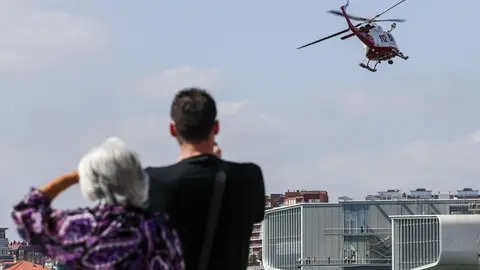 DAVID S. BUSTAMANTE 13/09/2019 SANTANDER/ CANTABRIA Simulacro de rescate con el helicoptero del 112 del Gobierno de Cantabria