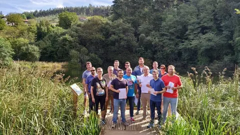 Representantes de los siete grupos municipales del PSOE en el Pozo Tremeo