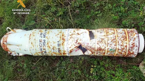 Proyectil destruido por la Guardia Civil