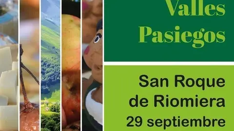 Cartel del Mercado de Productos de los Valles Pasiegos en San Roque de Riomiera