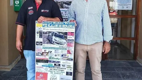 Jos&eacute; Maria Ruiz G&oacute;mez, alcalde de Hazas de Cesto, y Aitor Mardaras, organizador de la competici&oacute;n.