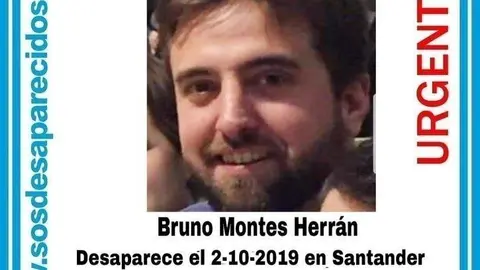 Cartel de desaparecido Bruno Montes