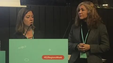 La directora general de Fondos Europeos, Paz D&iacute;az Nieto, en Bruselas