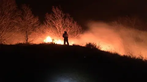 Incendio forestal en Cantabria