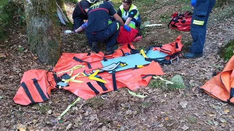 Mujer accidentada en una ruta en Ruente