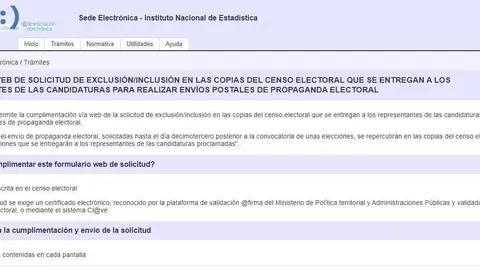Formulario del INE para no recibir propaganda electoral