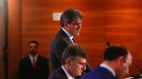 El consejero delegado del Banco Santander, Jos&eacute; Antonio &Aacute;lvarez &Aacute;lvarez, presenta los resultados del primer semestre de 2019, en la Ciudad Grupo Santander, en Boadilla del Monte.