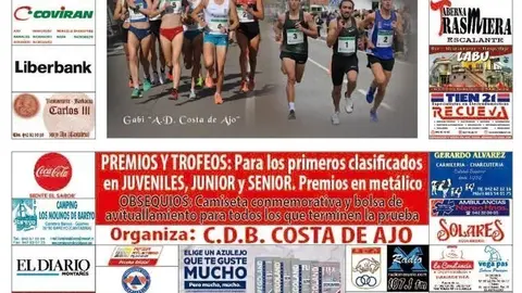 Cartel de la Carrera Popular Costa de Ajo, que se celebrar&aacute; el pr&oacute;ximo 3 de noviembre
