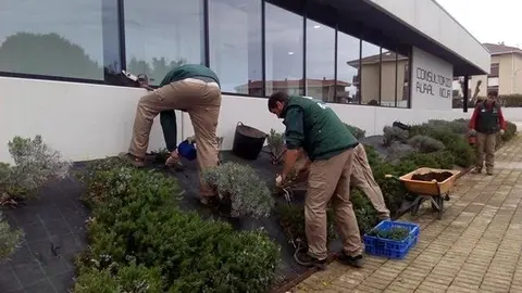 Alumnos-trabajadores de la Escuela Taller