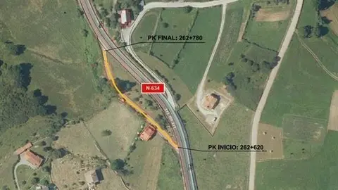 Imagen del tramo cedido por Fomento al Ayuntamiento de Vald&aacute;liga