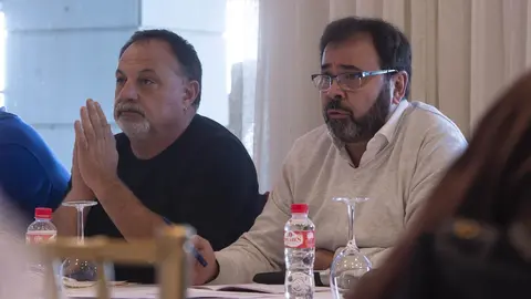 El secretario nacional de la Federaci&oacute;n de Industria de CC.OO, Agust&iacute;n Mart&iacute;n (izda), y su hom&oacute;logo de Cantabria, Daniel San Miguel (derecha)