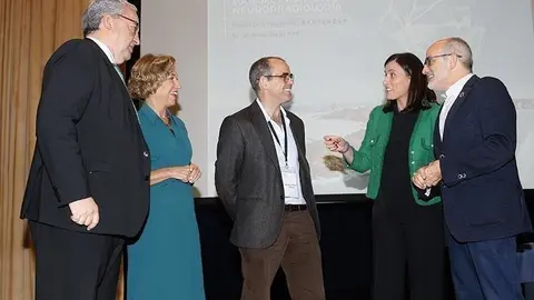 El consejero de Sanidad, Miguel Rodr&iacute;guez, durante su participaci&oacute;n en la Reuni&oacute;n Anual de la Sociedad Espa&ntilde;ola de Neurorradiolog&iacute;a