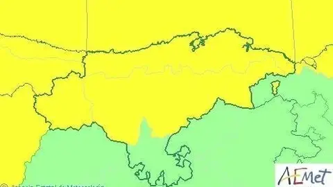 Mapa de avisos activos en Cantabria para este s&aacute;bado