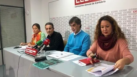 Arantxa Coss&iacute;o, Carmelo Renedo, Javier B&aacute;scones y Conchi S&aacute;nchez, de CC.OO, valoran las cifras de los PGC para 2020 en materia de personal