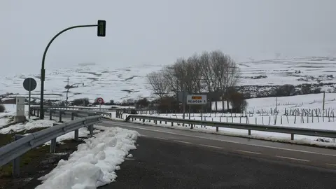 Carretera con nieve en Cantabria