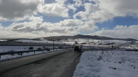 Nieve en Cantabria. Foto de archivo