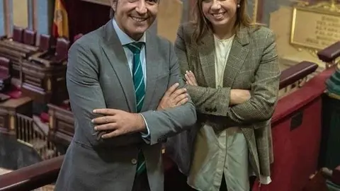 Los diputados electos del PP por Cantabria Diego Movell&aacute;n y Elena Castillo