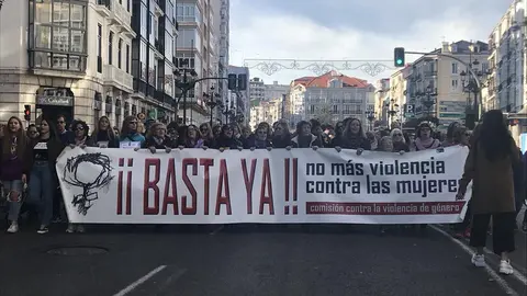 Cabecera de la manifestaci&oacute;n por el 25N en Santander del a&ntilde;o pasado (archivo)