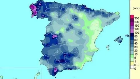 Precipitaciones acumuladas desde el 20 hasta el 26 de noviembre de 2019 en Espa&ntilde;a