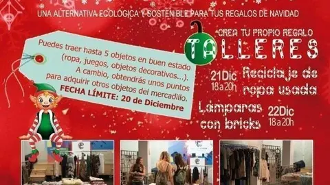 Cartel del Mercadillo Navide&ntilde;o 'Reci-Claus' en Espacio Joven Santander