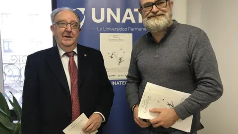 Modesto Chato y Francisco G&oacute;mez en la presentaci&oacute;n de las I Jornadas 'Mujer y envejecimiento' de UNATE
