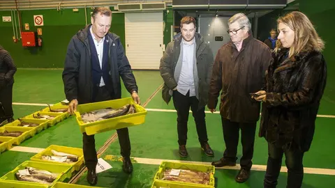 El consejero de Desarrollo Rural, Ganader&iacute;a, Pesca, Alimentaci&oacute;n y Medio Ambiente, Guillermo Blanco, ha participado en la jornada de descarga y venta de los productos que los barcos de altura y bajura en la lonja de Santander
