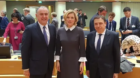 Los ministros Julia Kl&ouml;ckner, Luis Planas y Didier Guillaume reclaman una PAC ambiciosa