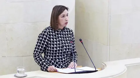 La consejera socialista de Econom&iacute;a y Hacienda de Cantabria, Mar&iacute;a S&aacute;nchez, interviene durante la sesi&oacute;n plenaria en el Parlamento de Cantabria para la aprobaci&oacute;n de los Presupuestos de 2020, en Santander (Espa&ntilde;a), a 19 de diciembre de 2019.