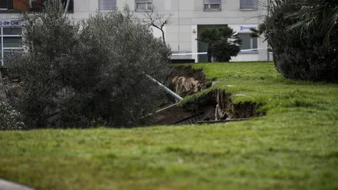 DAVID S. BUSTAMANTE 13/01/2020 SANTANDER/ CANTABRIA Hundimiento de un parking subterrraneo y un parque infantil en Santander