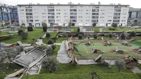 DAVID S. BUSTAMANTE 13/01/2020 SANTANDER/ CANTABRIA Hundimiento de un parking subterrraneo y un parque infantil en Santander