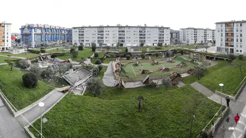 DAVID S. BUSTAMANTE 13/01/2020 SANTANDER/ CANTABRIA Hundimiento de un parking subterrraneo y un parque infantil en Santander