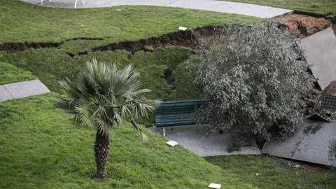 DAVID S. BUSTAMANTE 13/01/2020 SANTANDER/ CANTABRIA Hundimiento de un parking subterrraneo y un parque infantil en Santander