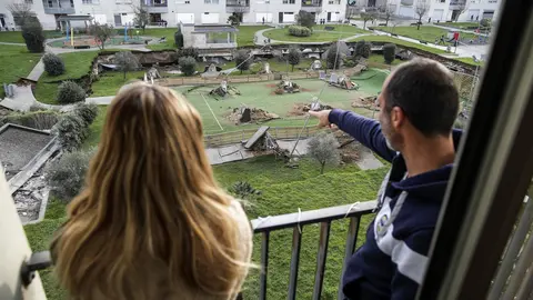 DAVID S. BUSTAMANTE 13/01/2020 SANTANDER/ CANTABRIA Hundimiento de un parking subterrraneo y un parque infantil en Santander