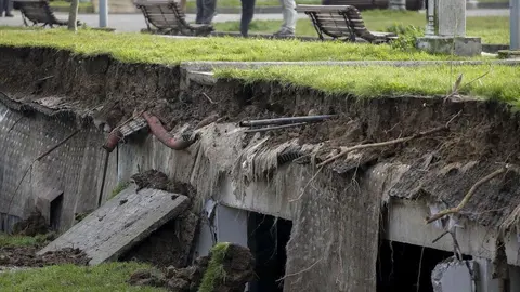 DAVID S. BUSTAMANTE 13/01/2020 SANTANDER/ CANTABRIA Hundimiento de un parking subterrraneo y un parque infantil en Santander