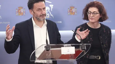 El portavoz adjunto de Cs en el Congreso, Edmundo Bal y la vicepresidenta de la Comisi&oacute;n de Libertades Civiles, Justicia e Interior del Parlamento Europeo, Maite Pagazaurtundua, presentan una iniciativa para reformar la directiva de penas de terrorismo