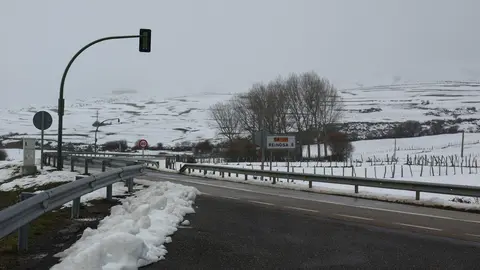 Carretera con nieve en Cantabria