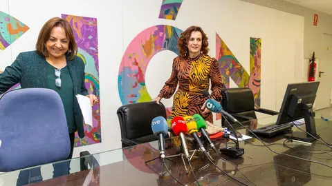 La consejera de Empleo y Pol&iacute;ticas Sociales, Ana Bel&eacute;n &Aacute;lvarez, presenta un diagn&oacute;stico del sistema de dependencia junto a la directora del ICASS, Mar&iacute;a Antonia Mora, y el director general de Pol&iacute;ticas Sociales, Julio Soto