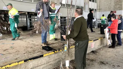 El concejal de Medio Ambiente, Salud P&uacute;blica e Infraestructura verde de Torrelavega, Jos&eacute; Luis Urraca, ha participado en el reparto de &aacute;rboles que realizan los operarios del centro especial de empleo Serca
