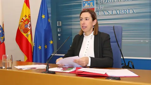 La consejera de Econom&iacute;a y Hacienda, Mar&iacute;a S&aacute;nchez, informa, en rueda de prensa, de los acuerdos del Consejo de Gobierno.