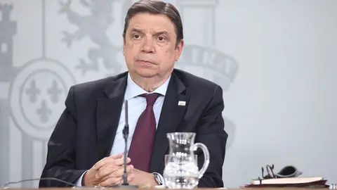El ministro de Agricultura, Pesca y Alimentaci&oacute;n, Luis Planas, durante la rueda de prensa ante los medios de comunicaci&oacute;n tras el Consejo de Ministros en La Moncloa, Madrid (Espa&ntilde;a), a 4 de febrero de 2020.