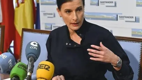 La alcaldesa de Santander, Gema Igual, en una rueda de prensa