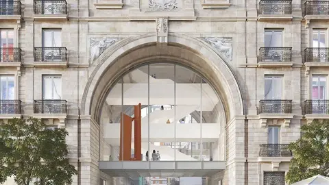 Infograf&iacute;a de la intervenci&oacute;n de David Chipperfield en el arco de la sede social del Banco Santander