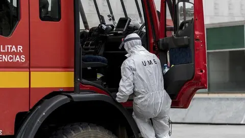 DAVID S. BUSTAMANTE 17/03/2020 SANTANDER/ CANTABRIA La Unidad Militar de Emergencias UME realiza apoyo de seguridad en Santander tras decretarse el Estado de Alerta en Espa&ntilde;a por el Coronavirus COVID-19 