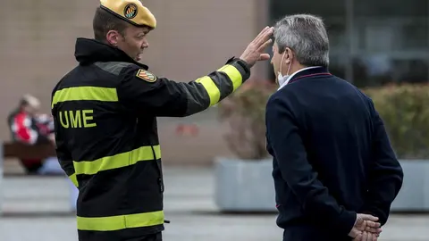 DAVID S. BUSTAMANTE 17/03/2020 SANTANDER/ CANTABRIA La Unidad Militar de Emergencias UME realiza apoyo de seguridad en Santander tras decretarse el Estado de Alerta en Espa&ntilde;a por el Coronavirus COVID-19 