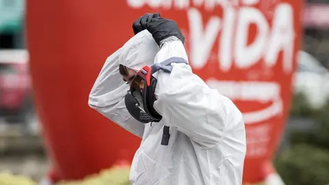 DAVID S. BUSTAMANTE 17/03/2020 SANTANDER/ CANTABRIA La Unidad Militar de Emergencias UME realiza apoyo de seguridad en Santander tras decretarse el Estado de Alerta en Espa&ntilde;a por el Coronavirus COVID-19 