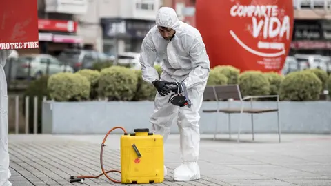 DAVID S. BUSTAMANTE 17/03/2020 SANTANDER/ CANTABRIA La Unidad Militar de Emergencias UME realiza apoyo de seguridad en Santander tras decretarse el Estado de Alerta en Espa&ntilde;a por el Coronavirus COVID-19 