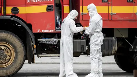DAVID S. BUSTAMANTE 17/03/2020 SANTANDER/ CANTABRIA La Unidad Militar de Emergencias UME realiza apoyo de seguridad en Santander tras decretarse el Estado de Alerta en Espa&ntilde;a por el Coronavirus COVID-19 