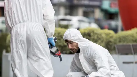 DAVID S. BUSTAMANTE 17/03/2020 SANTANDER/ CANTABRIA La Unidad Militar de Emergencias UME realiza apoyo de seguridad en Santander tras decretarse el Estado de Alerta en Espa&ntilde;a por el Coronavirus COVID-19 