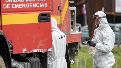 DAVID S. BUSTAMANTE 17/03/2020 SANTANDER/ CANTABRIA La Unidad Militar de Emergencias UME realiza apoyo de seguridad en Santander tras decretarse el Estado de Alerta en Espa&ntilde;a por el Coronavirus COVID-19 